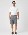 Mens BOSS Black P-Perin-PL-Shorts Dark Blue Tapered Chino Shorts on model