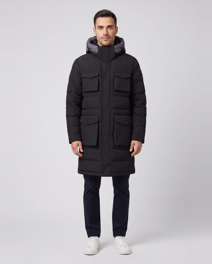 Men's Sandbanks Branksome Black Long Puffer Jacket