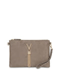Women's Valentino Divina Winter Pochette Faux Suede Bag In Taupe
