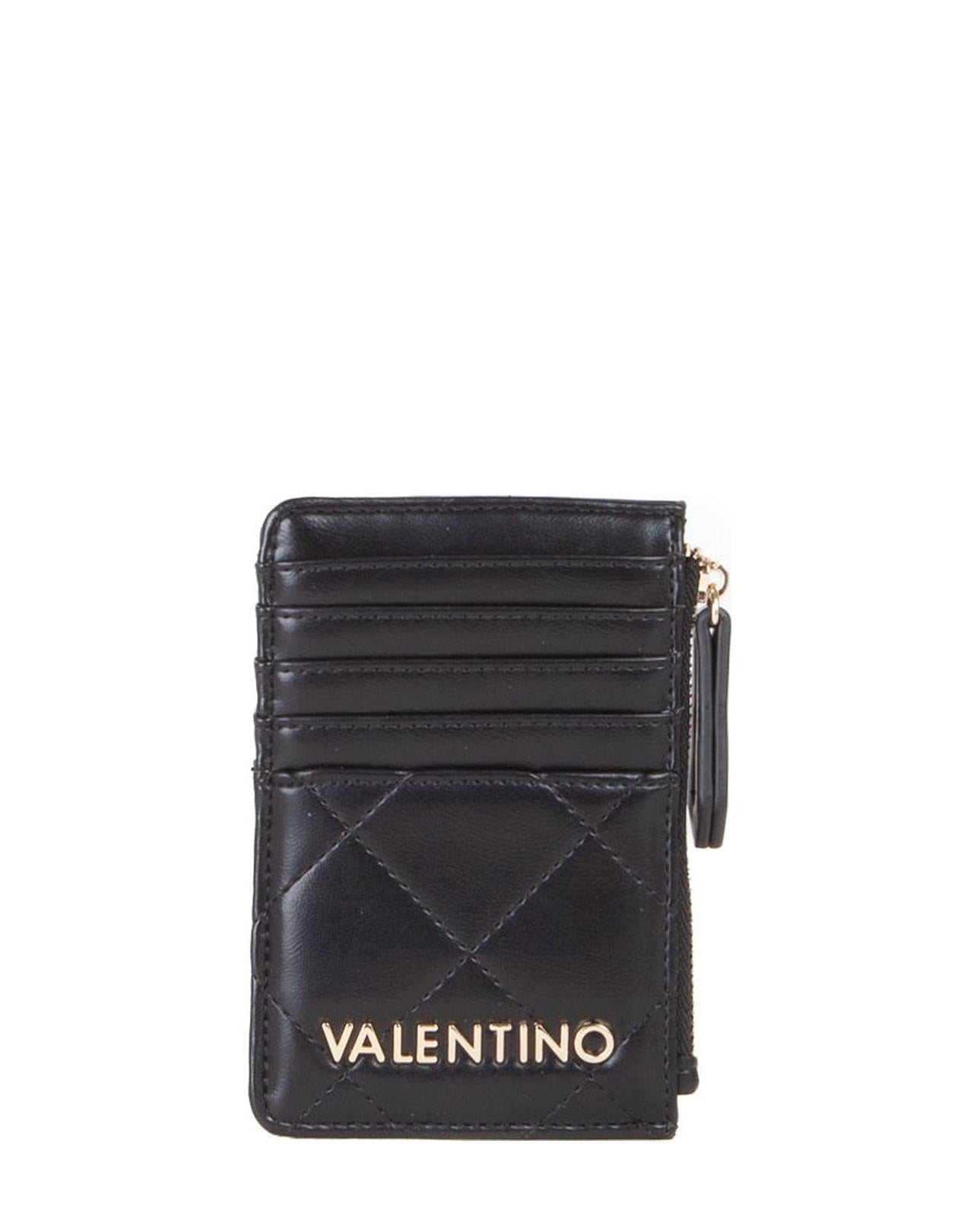 Women's Valentino Bags Black Quilted Credit Card Wallet