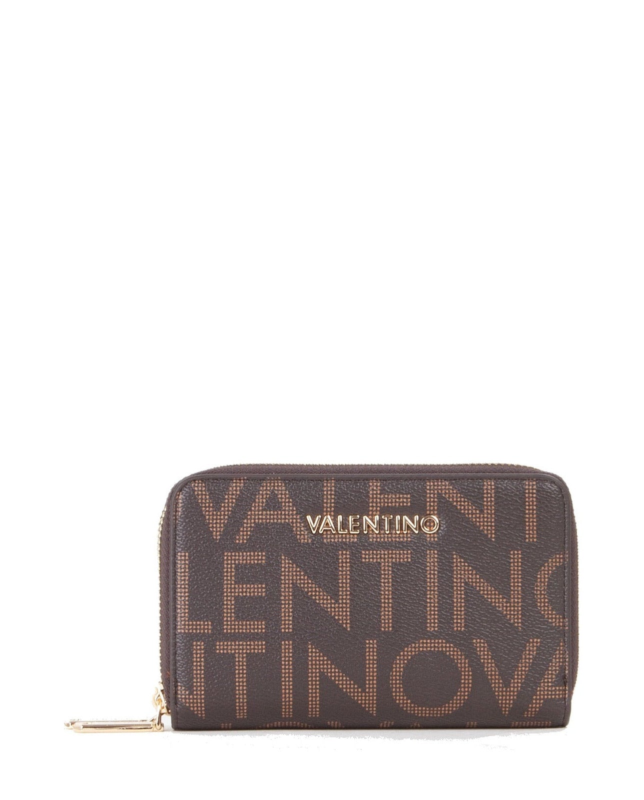 Women's Valentino Regina Re Zip Around Wallet In Dark Brown