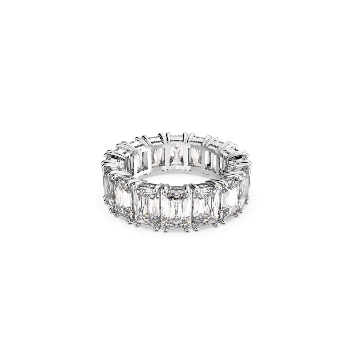 Swarovski Vittore Rectangular Cut Crystal Ring Rhodium Plated