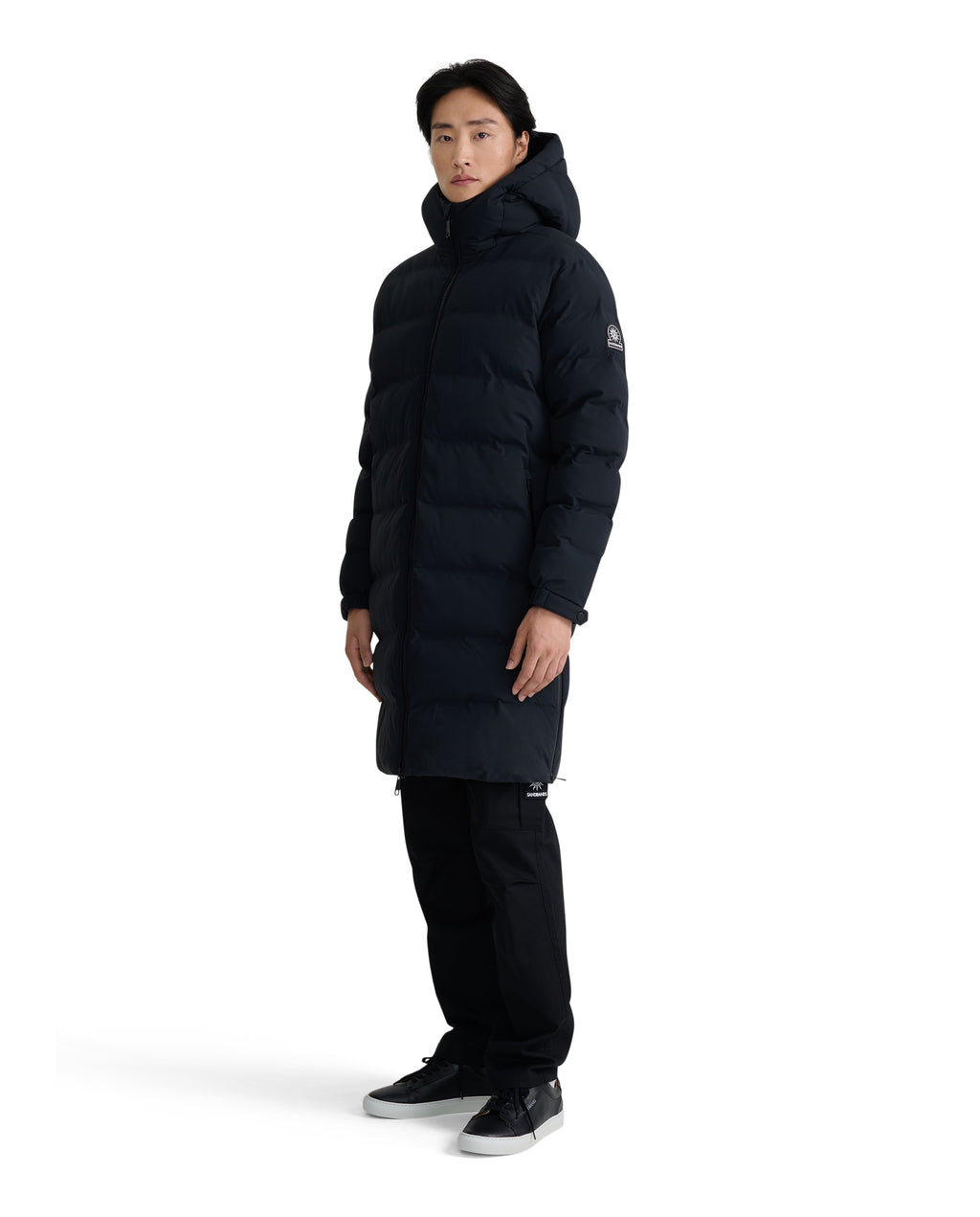 Men's Sandbanks Long Waterproof Puffer in Black — image 02