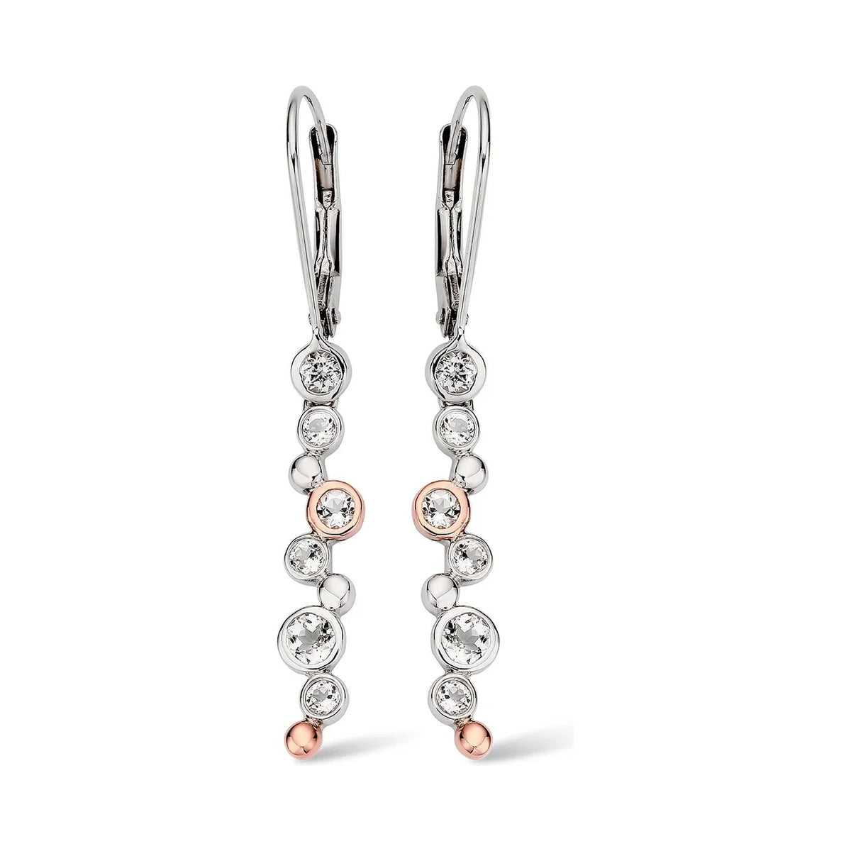Clogau Celebration White Topaz Drop Earrings In Sterling Silver by Clogau