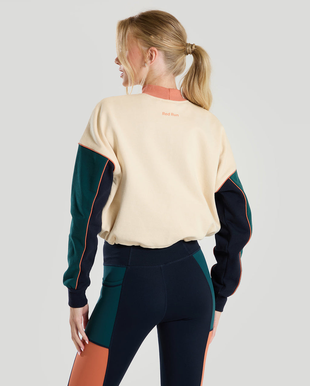 Womens Red Run ELEMENTS Cream Cropped Sweater — view 2