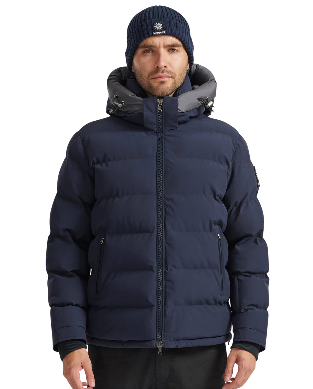 Men's Sandbanks Banks Short Puffer in Navy — image 02