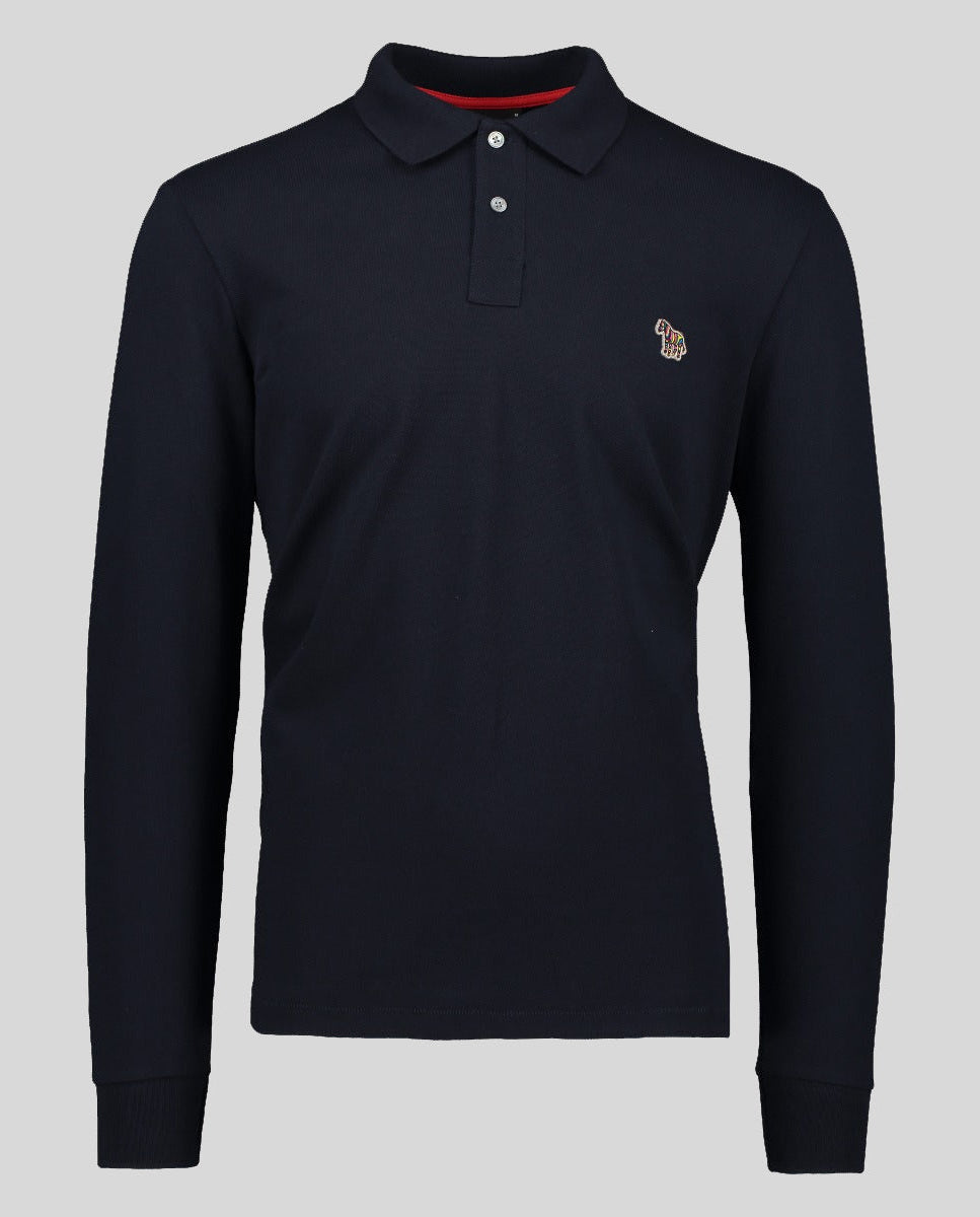 Mens Paul Smith Dark Navy Regular Fit Long Sleeve Polo Shirt - image 2