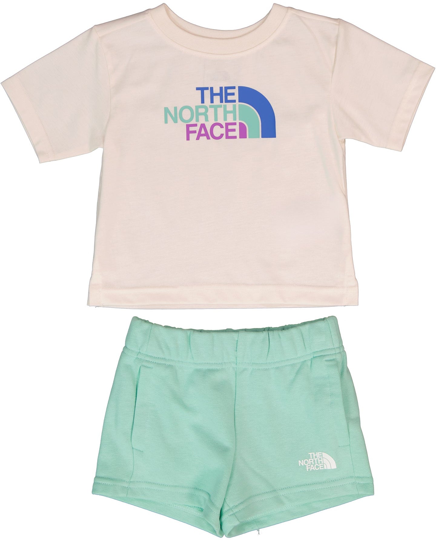 Boy's The North Face White Cotton Summer T Shirt And Short Set
