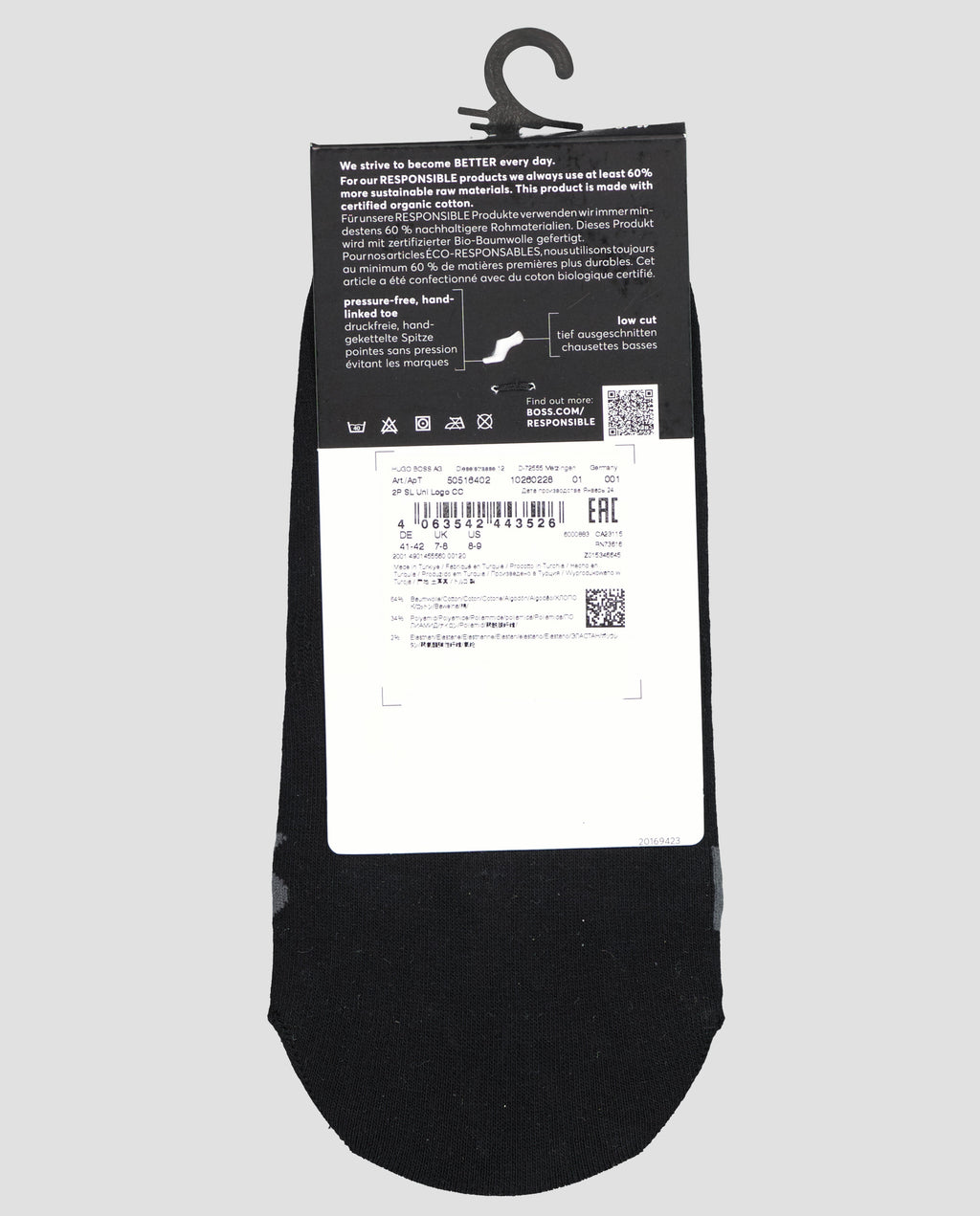 Men's BOSS Black Invisible Black No Show Socks — view 2