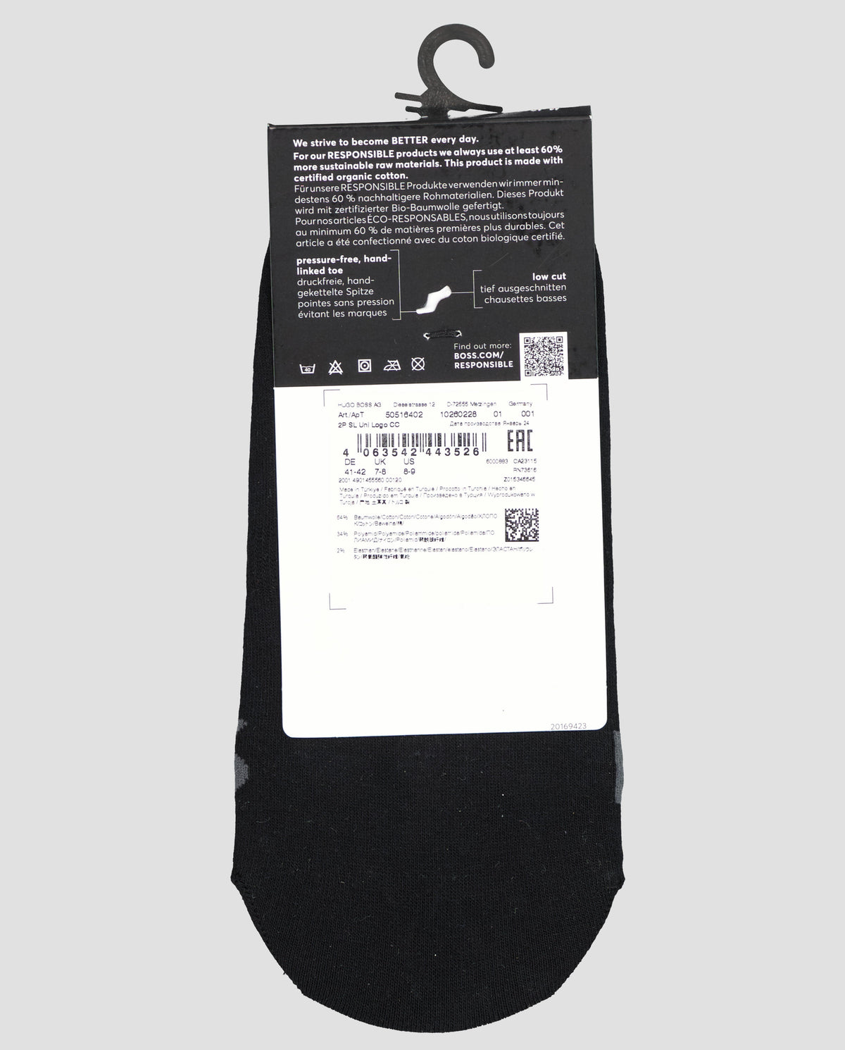 Men's BOSS Black Invisible Black No Show Socks — view 2