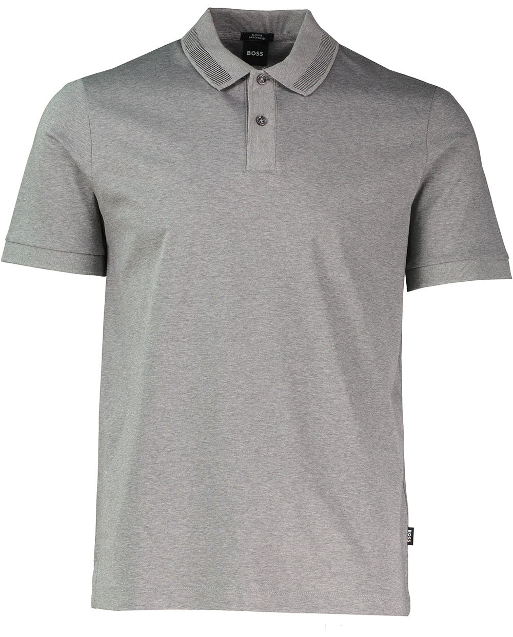 Mens BOSS Black H-Phillipson 199 Slim Fit Medium Grey Polo Shirt - image 2