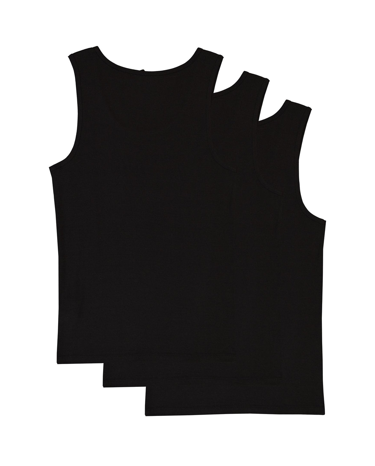 Mens BOSS Black TankTop3P RibClassic in Black — view 2