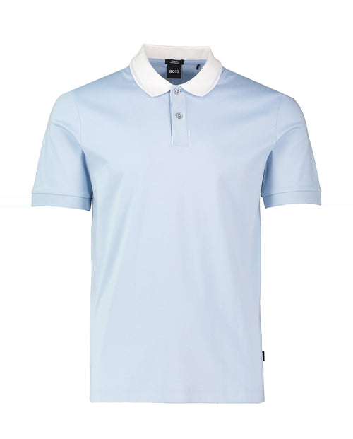 Mens BOSS Black H-Phillipson 199 Slim Fit Light Pastel Blue Polo Shirt - image 2