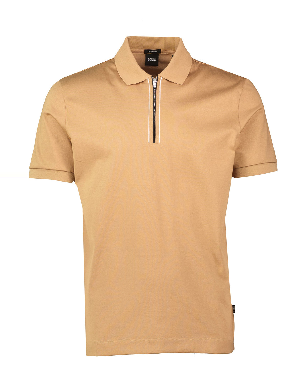 Mens BOSS Black H-Paras 65 Beige Zip Up Polo Shirt - image 2