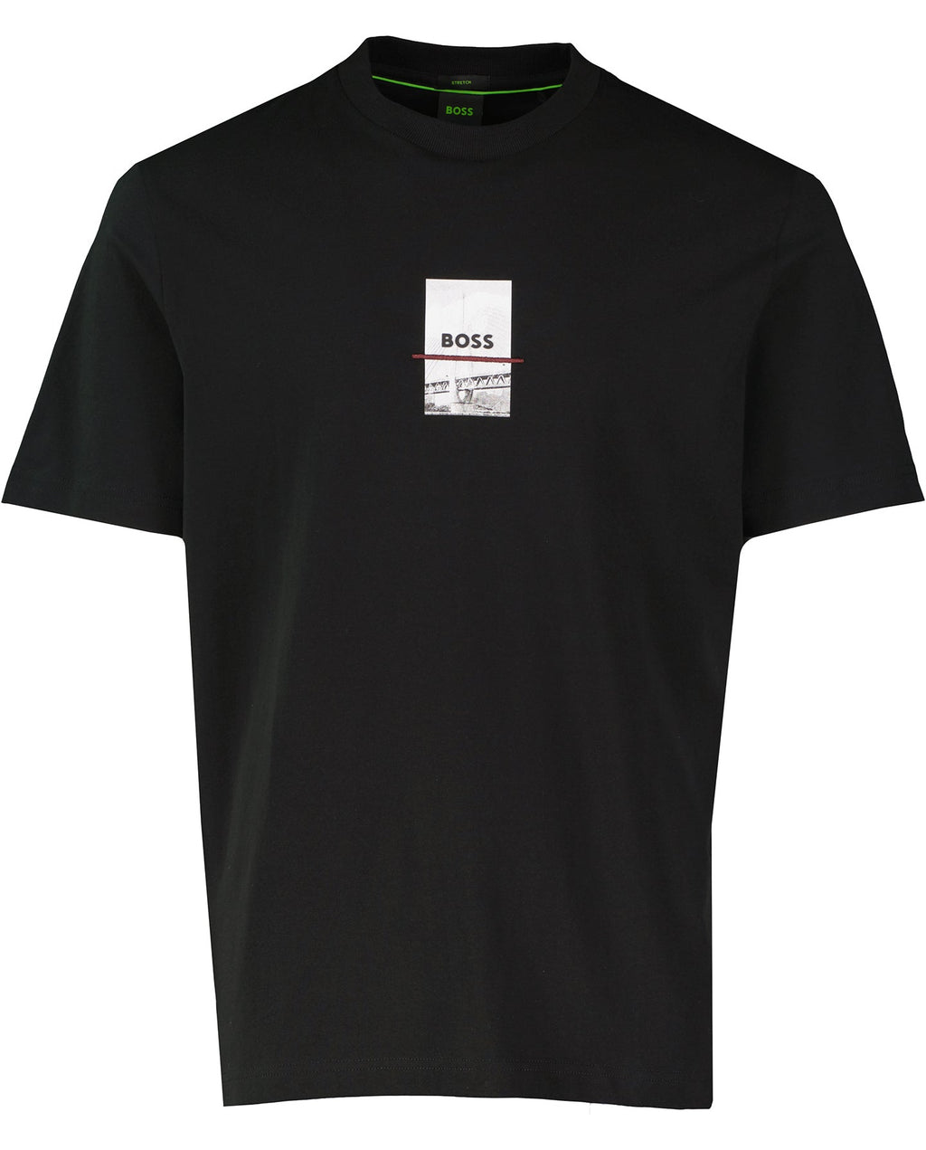 Mens BOSS Green Tee Photoprint Black T Shirt - image 2
