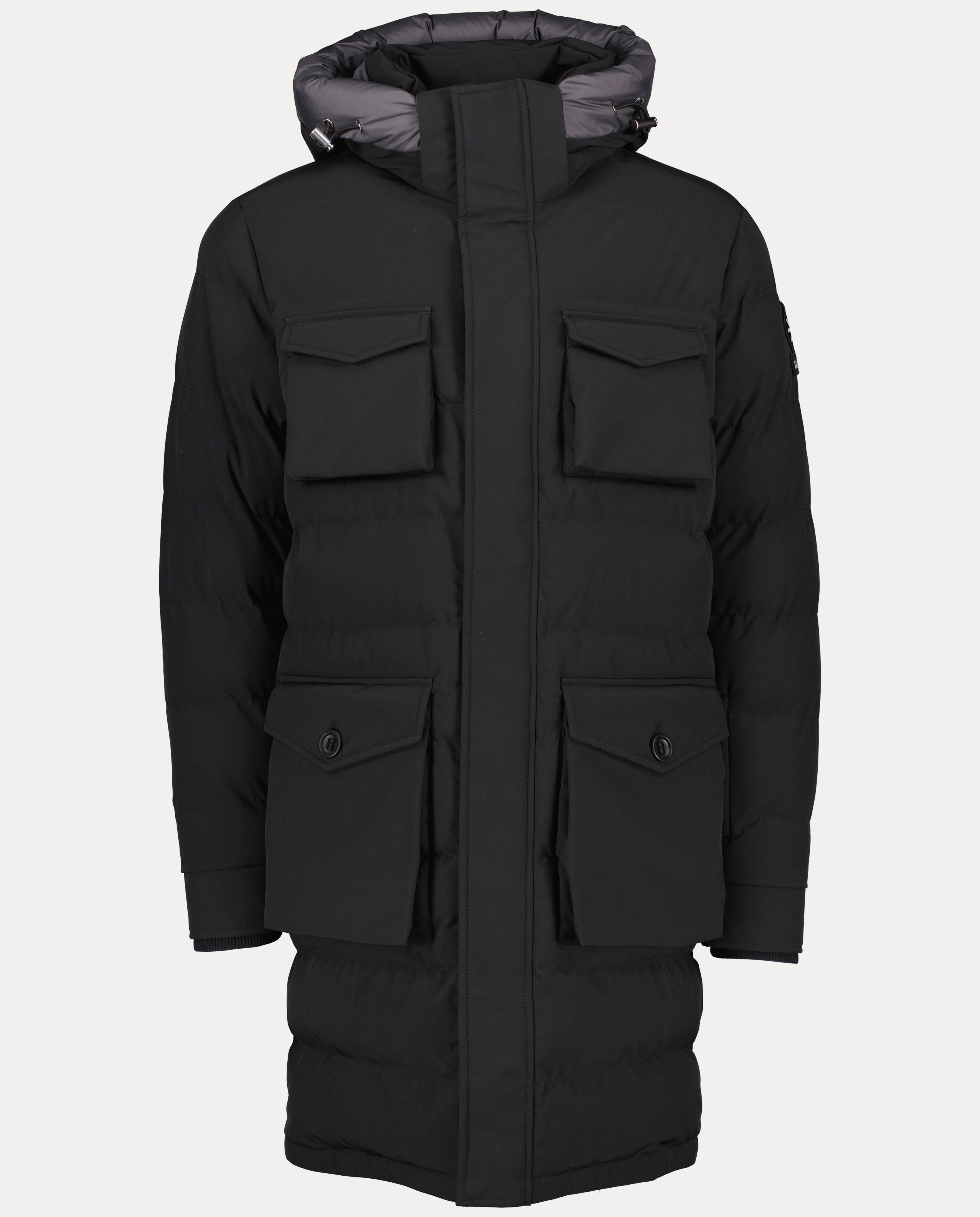 Men's Sandbanks Branksome Black Long Puffer Jacket - image 2