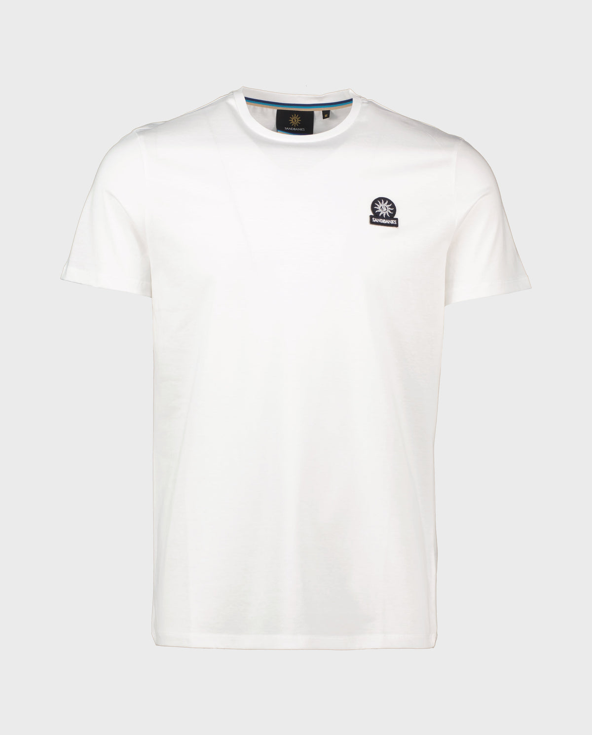 Men's Sandbanks Badge Logo White T Shirt