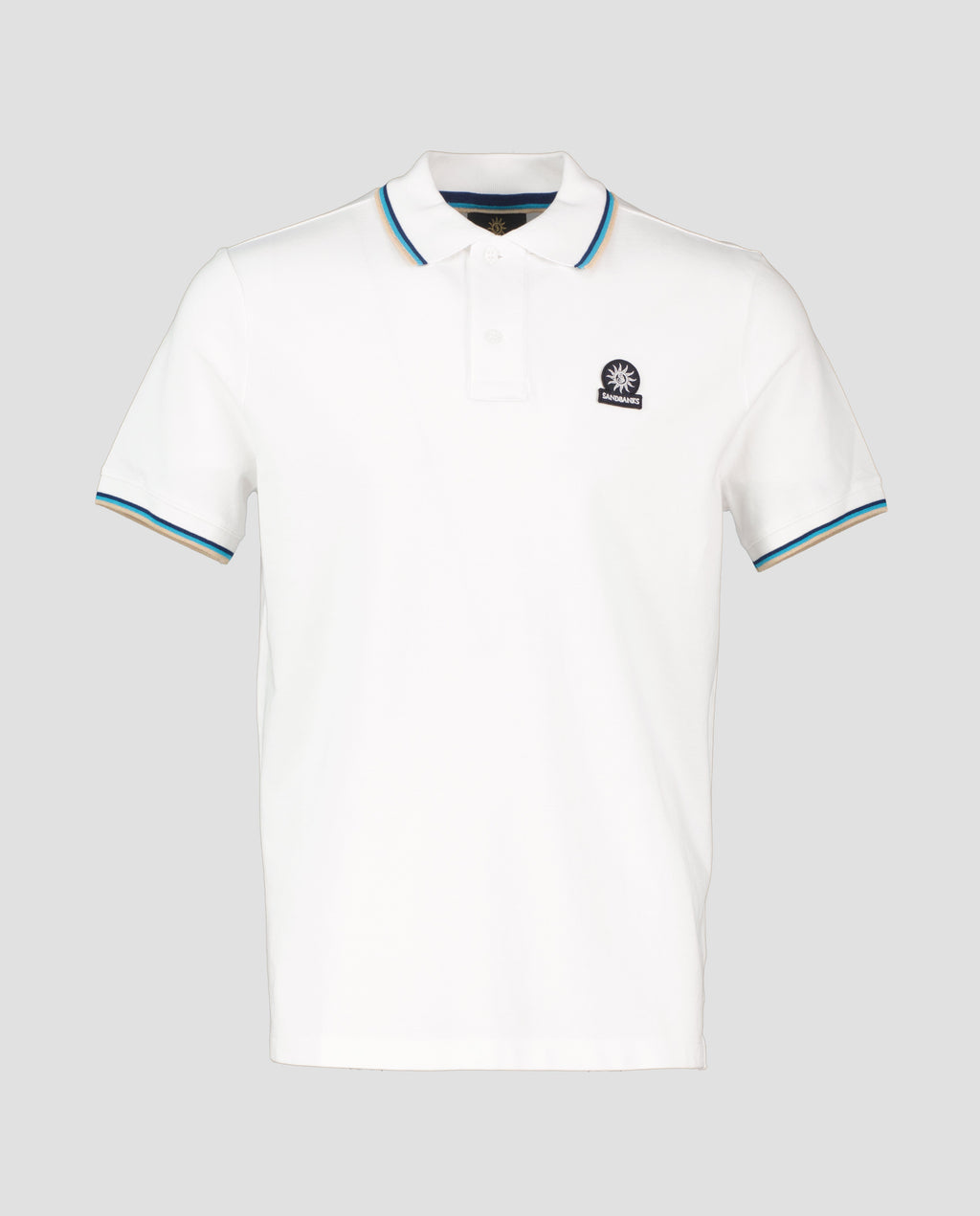 Men's Sandbanks Badge Logo White Polo Shirt - image 2