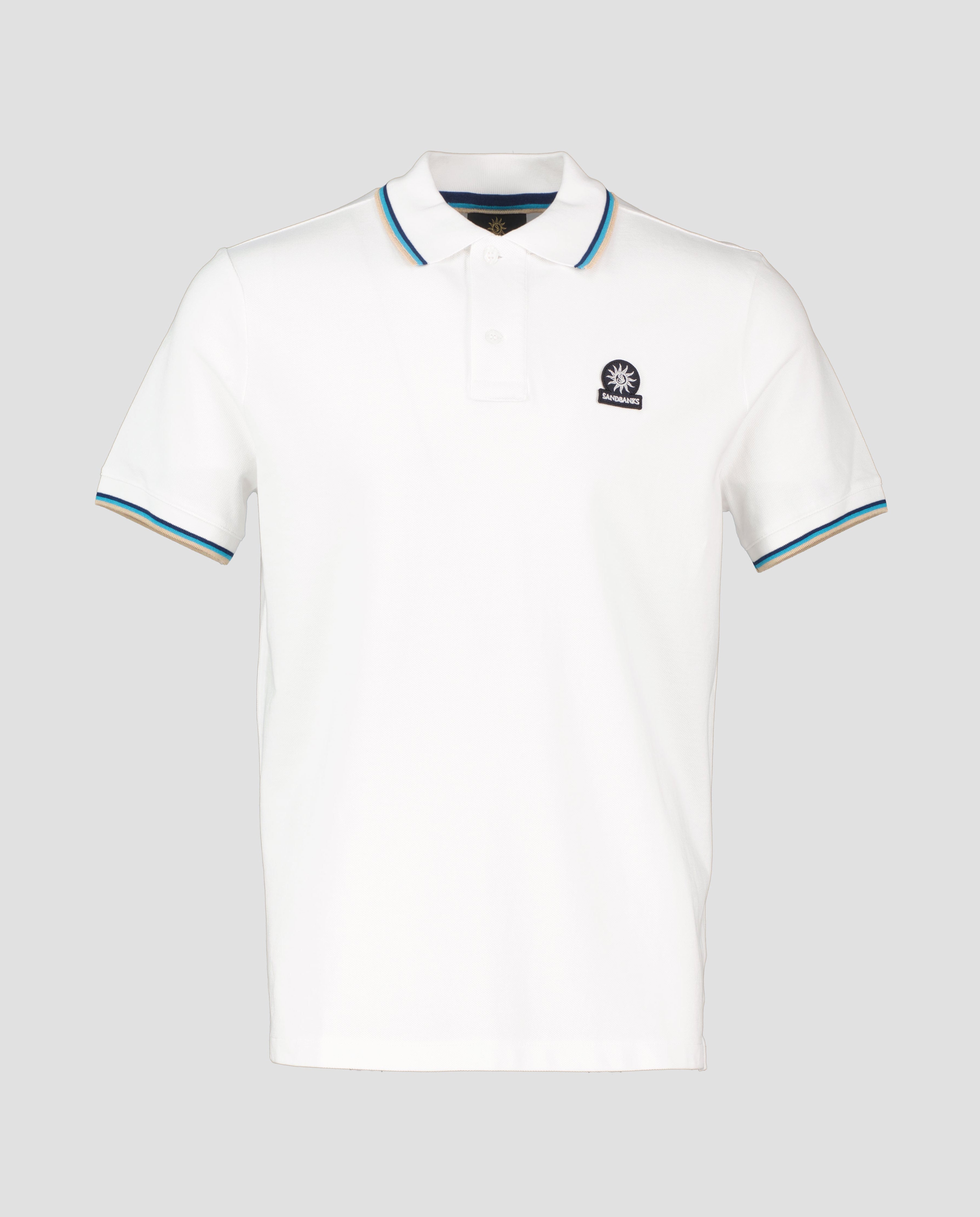 Men's Sandbanks Badge Logo White Polo Shirt - image 2