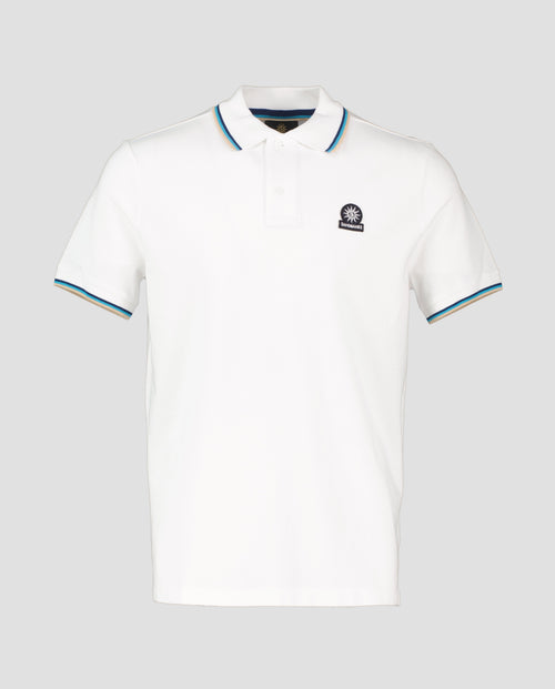 Men's Sandbanks Badge Logo White Polo Shirt - image 2