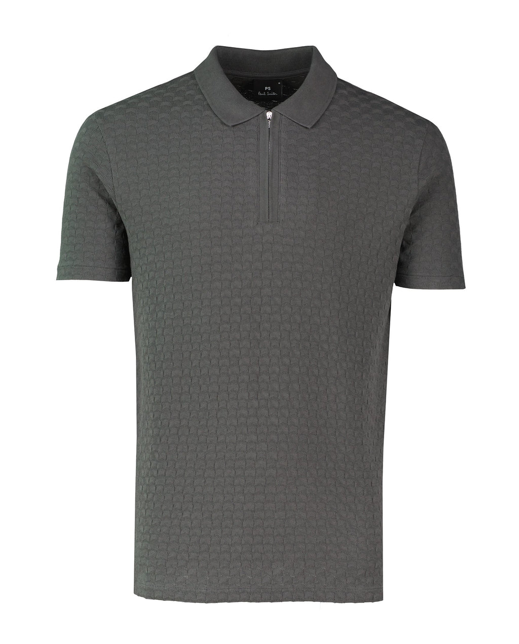Mens Paul Smith REG FIT ZIP FRONT POLO Grey Polo Shirts - image 2