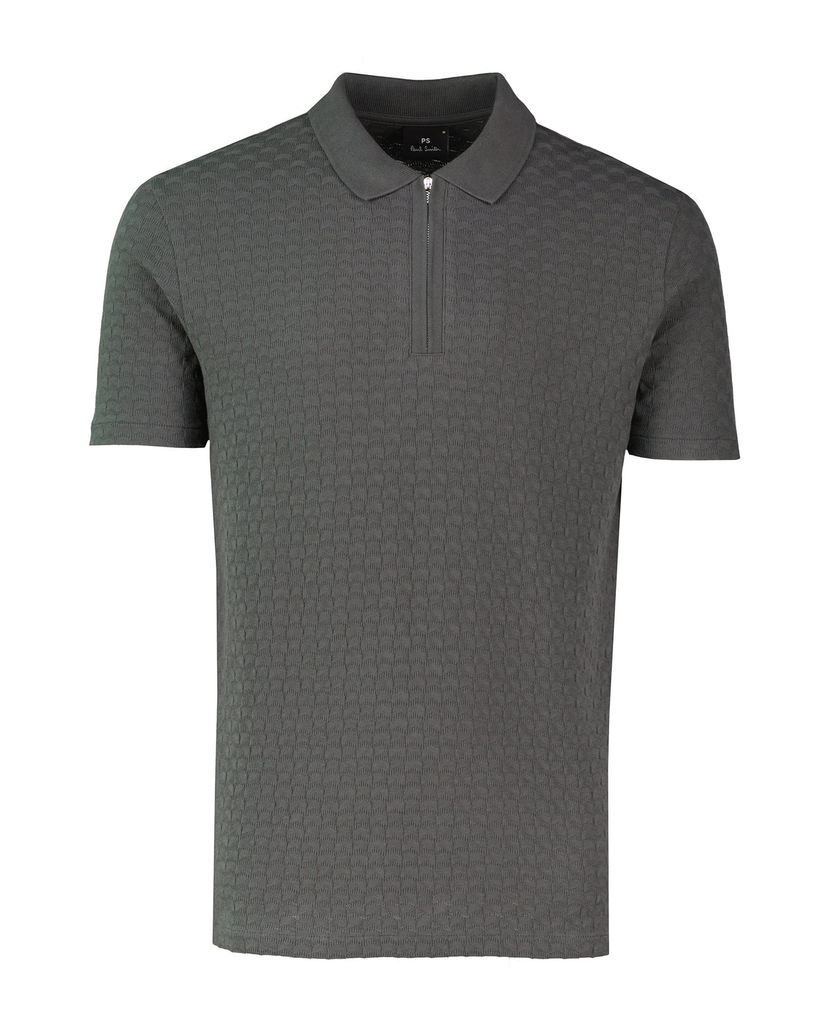 Mens Paul Smith REG FIT ZIP FRONT POLO Grey Polo Shirts - image 2