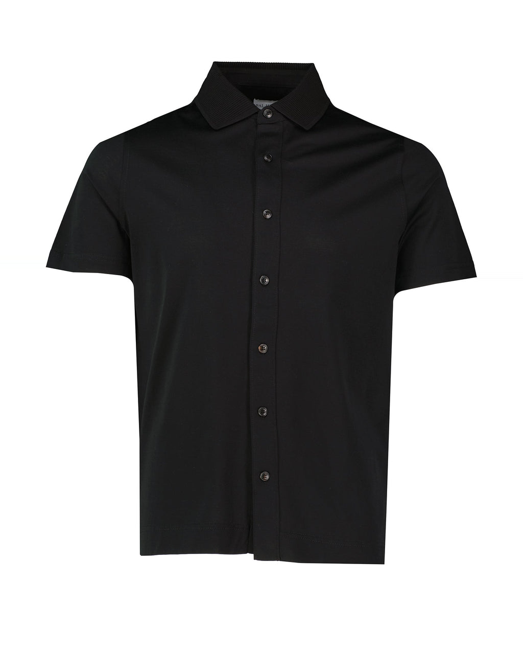Men's Pal Zileri Mercerised Dark Grey Full Button Up Polo Shirt