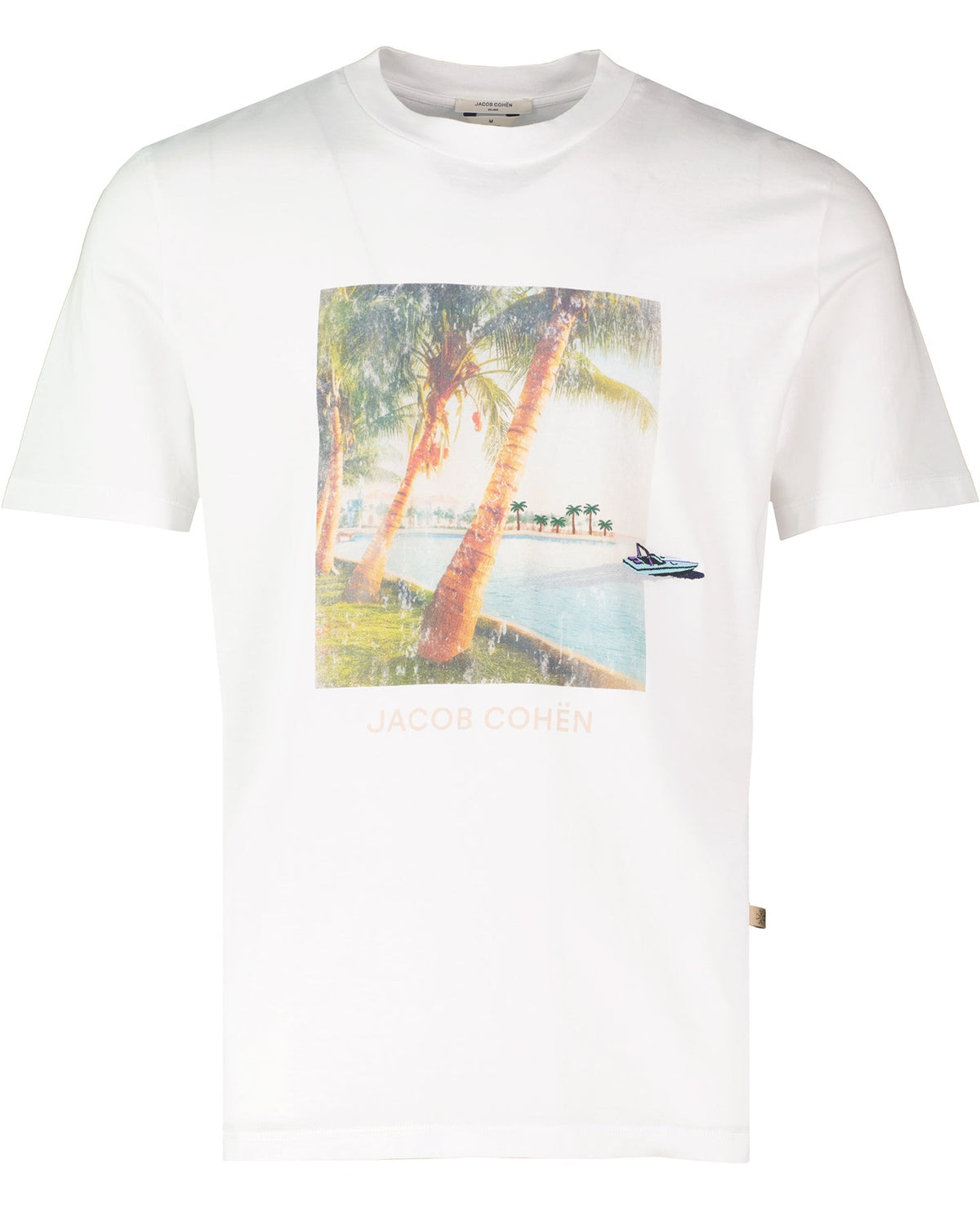 Mens Jacob Cohen Optical White Palm Tree T Shirt - image 2