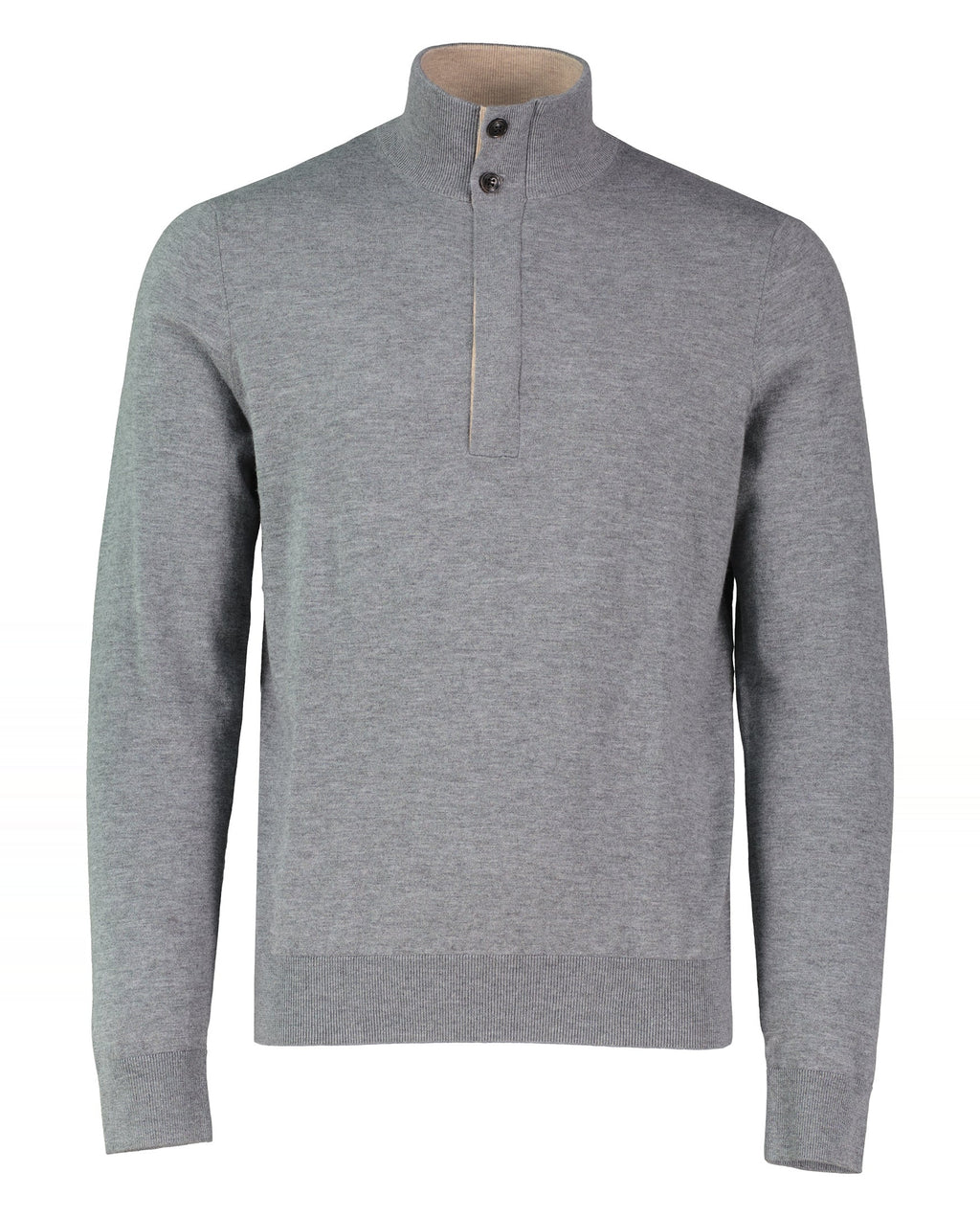 Men's Pal Zileri Grey 1/4 Zip Knitted Jumper - image 2
