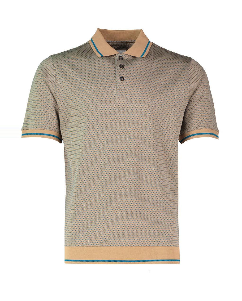 Men's Pal Zileri Light Brown 3 Button Mercerised Polo Shirt — view 2