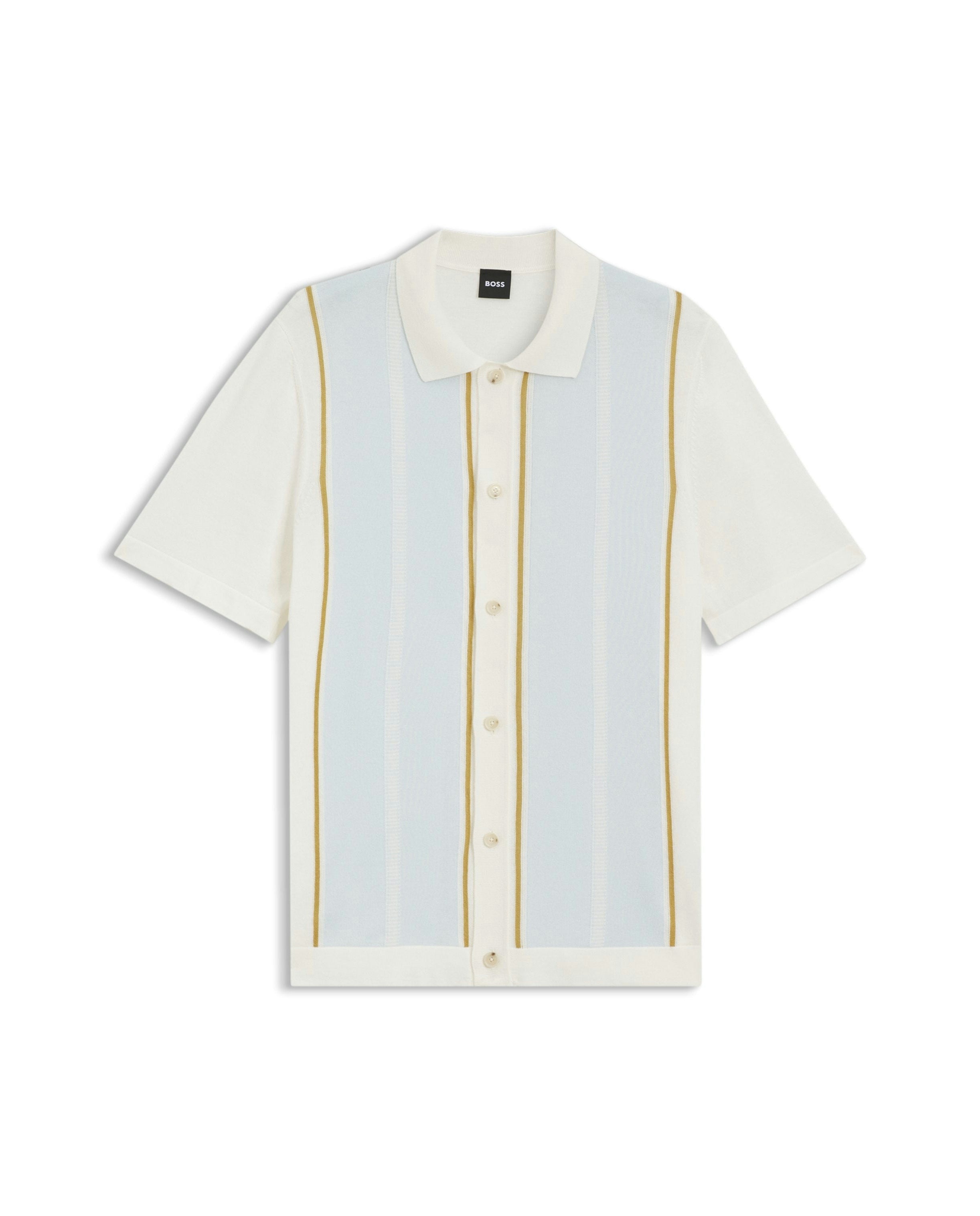 BOSS Black C-Lastro Open White Full Button Polo Shirt