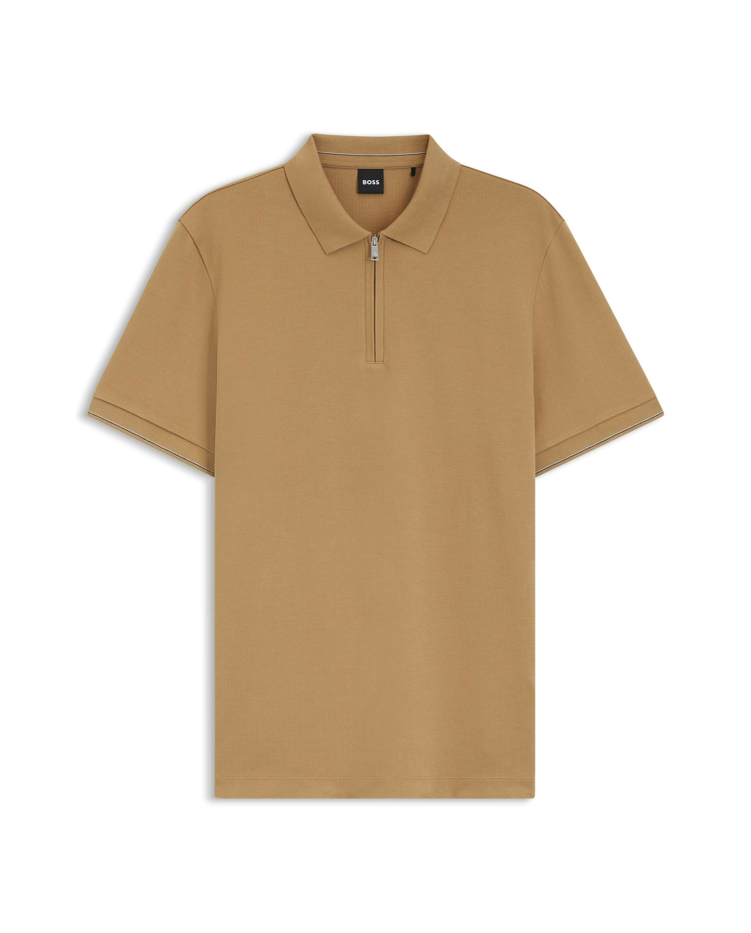 BOSS Black C-Pei 90 Medium Beige Zip Polo Shirt — view 2