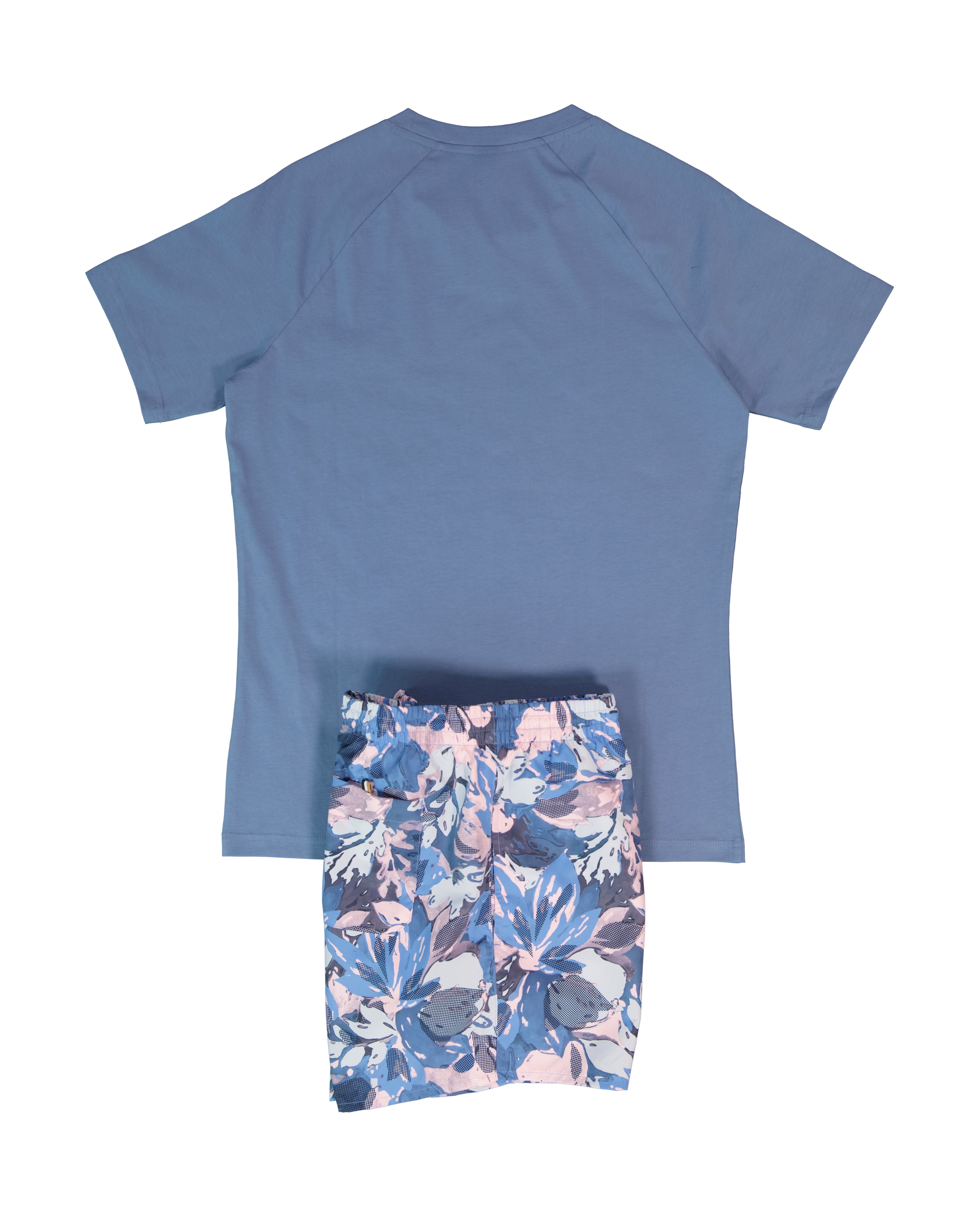 BOSS Black T-Shirt RN Slim Fit Light/Pastel Blue & Piranha Swimwear Set — view 2