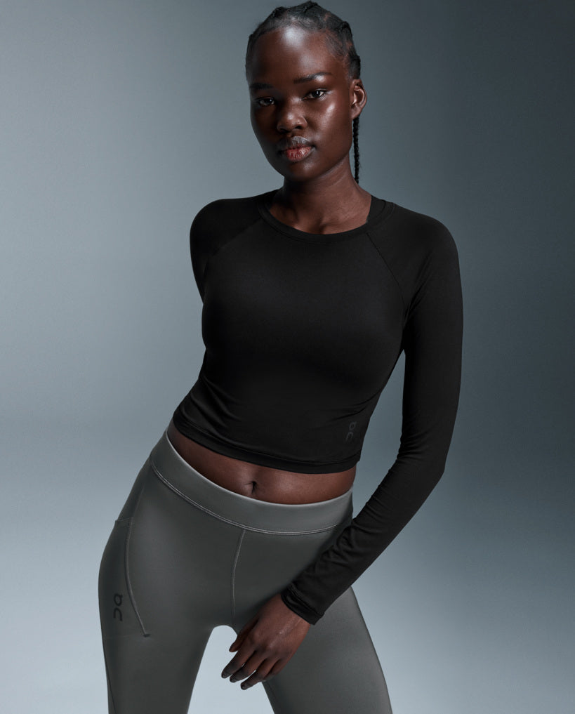 Women's On Running Studio Long-T Crop Black