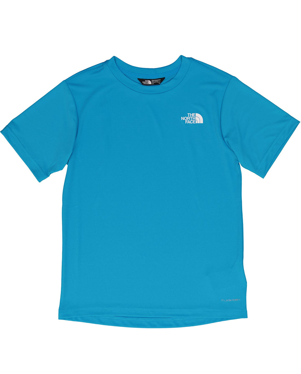 Blue t-shirt with a logo on a white background