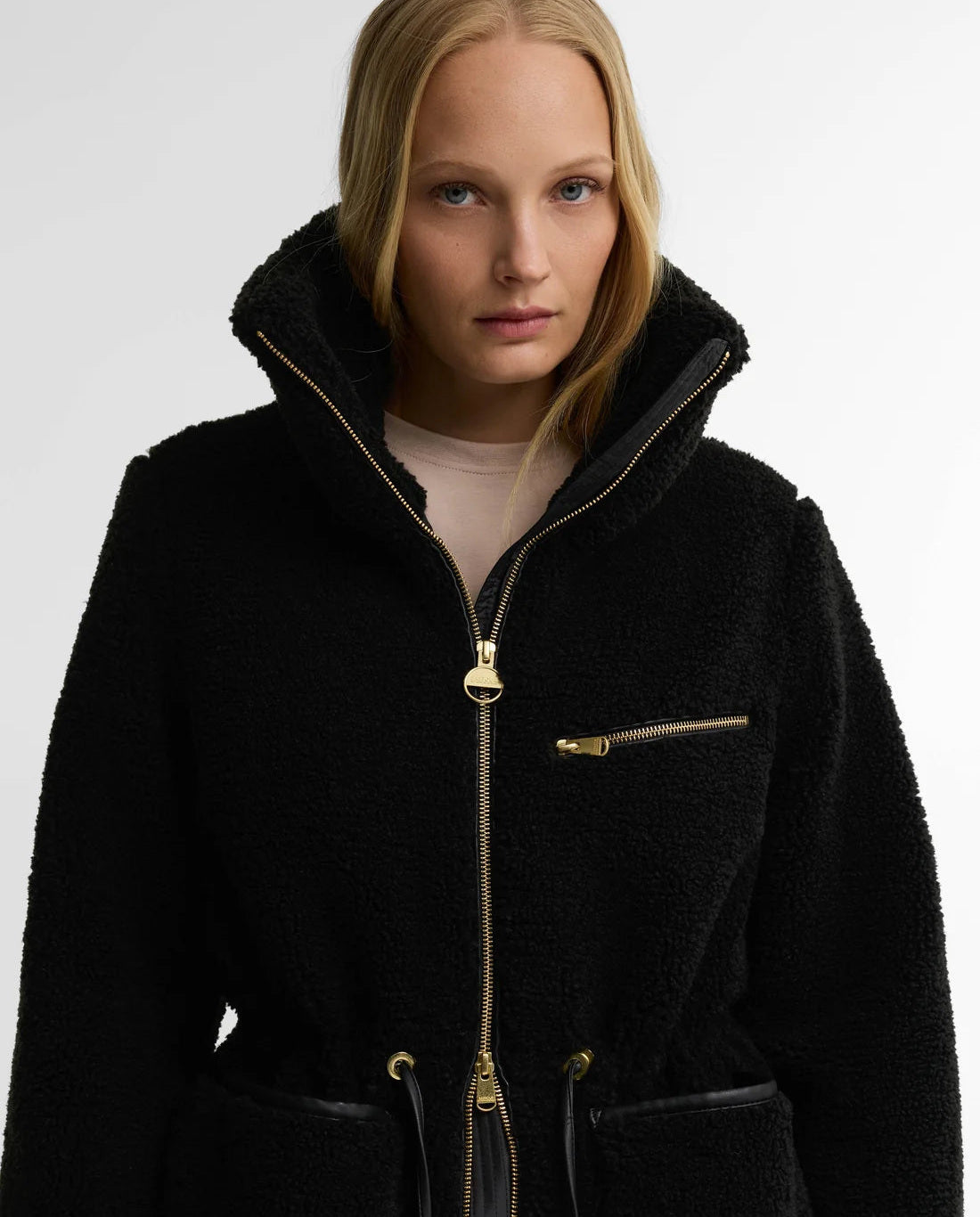 Women's Barbour International Kemora Fleece Casual In Black