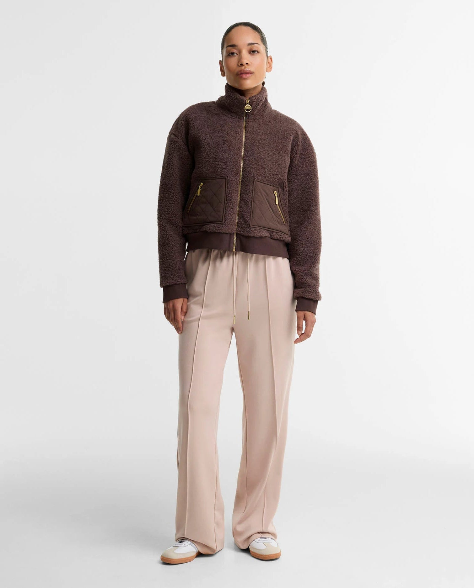 Women's Barbour International Gea Fleece In Truffle — view 2