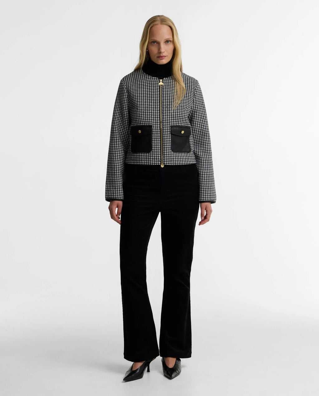 Women's Barbour International Halina Cropped Gingham Jacket — view 2
