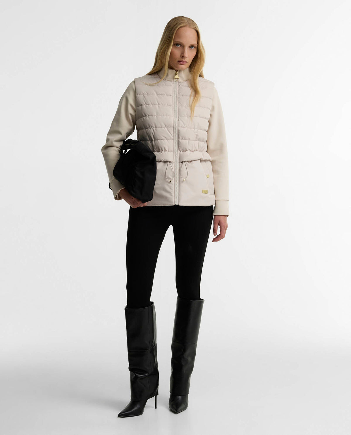 Women's Barbour International Ari Quilted Sweat In Moonbeam — view 2