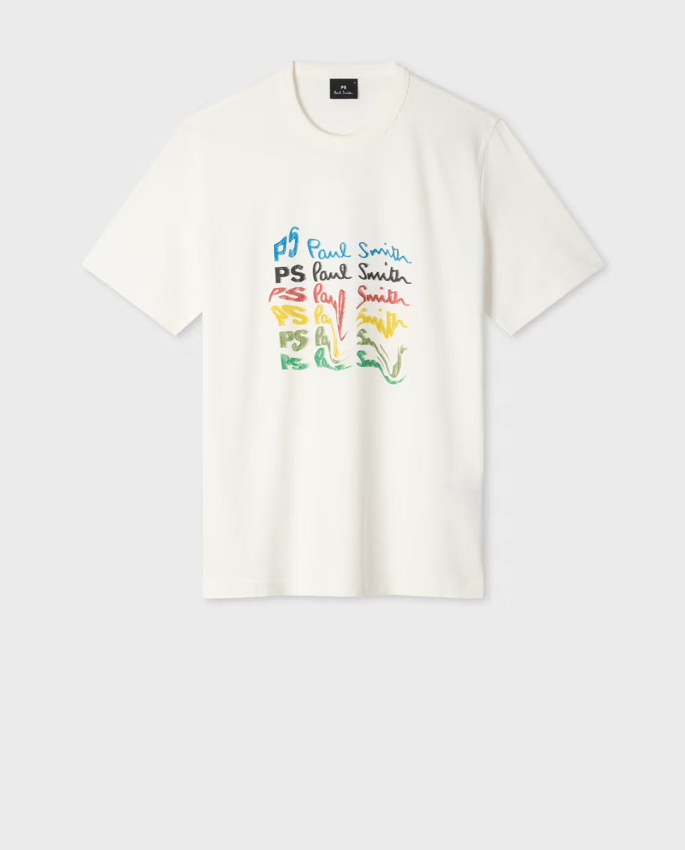 Mens Paul Smith White Regular Fit T Shirt — view 2