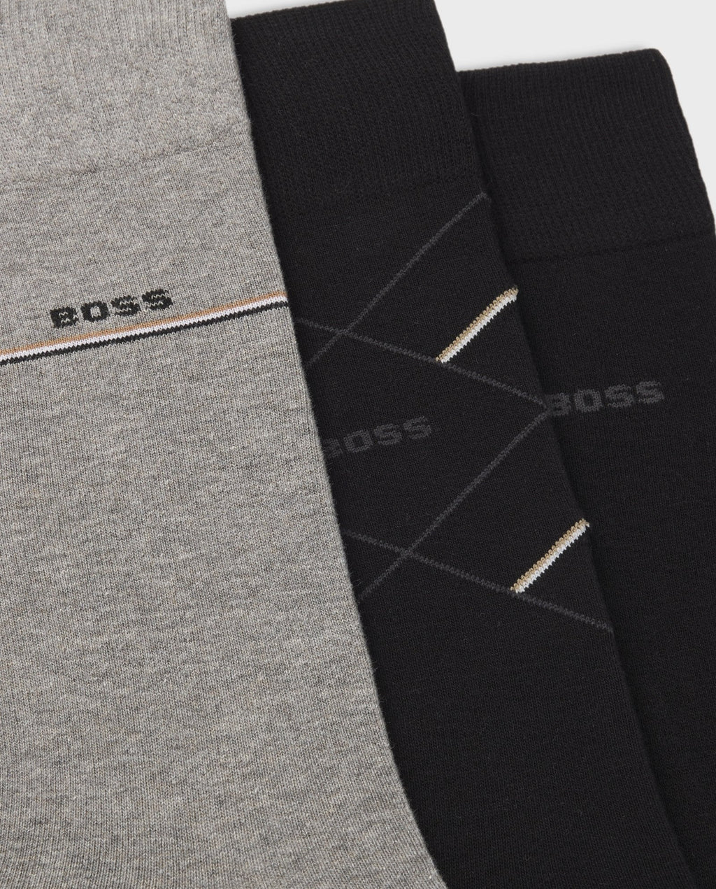 Men's BOSS Black 3 Pack Gift Set Icon Black Socks — view 2