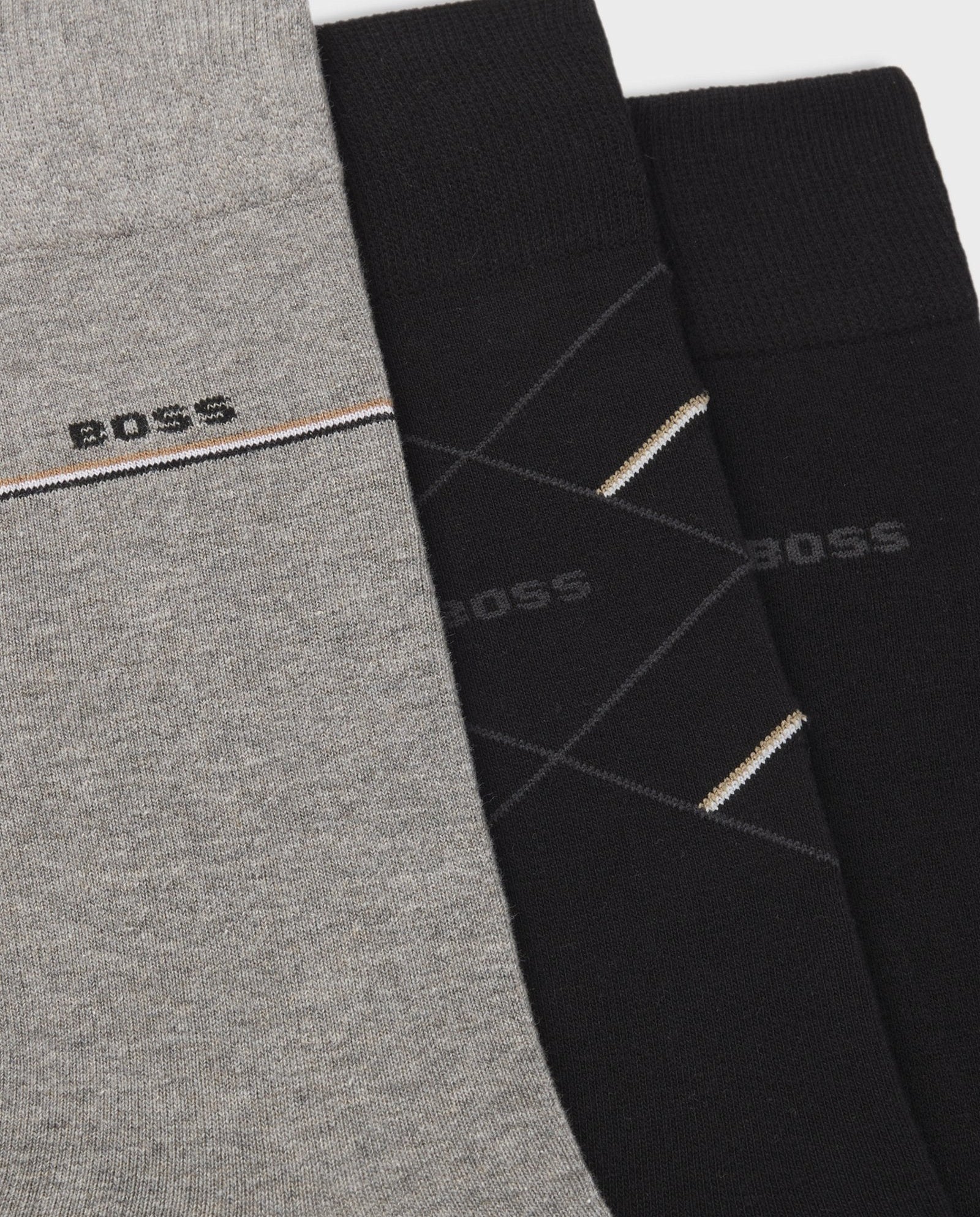 Men's BOSS Black 3 Pack Gift Set Icon Black Socks — view 2