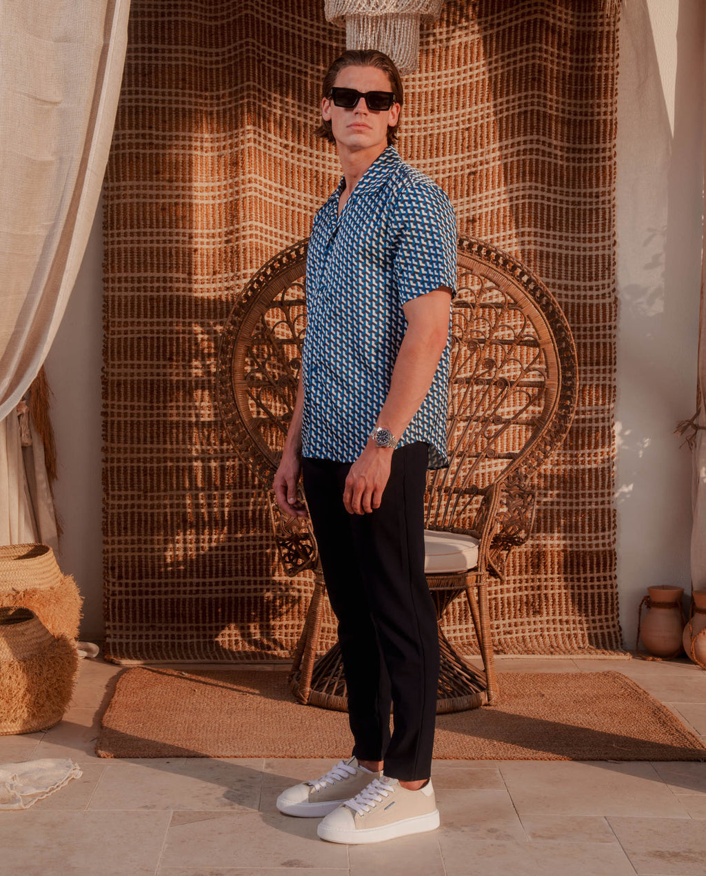 Men's Belier Blue Illusion Print Shirt — view 2