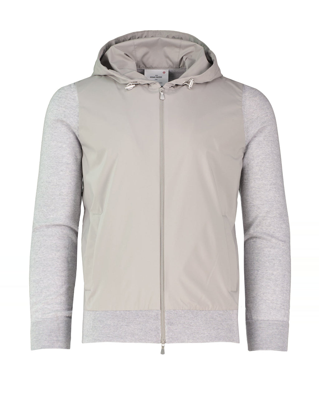 Men's Gran Sasso Grey Hoodie Hybrid Jacket