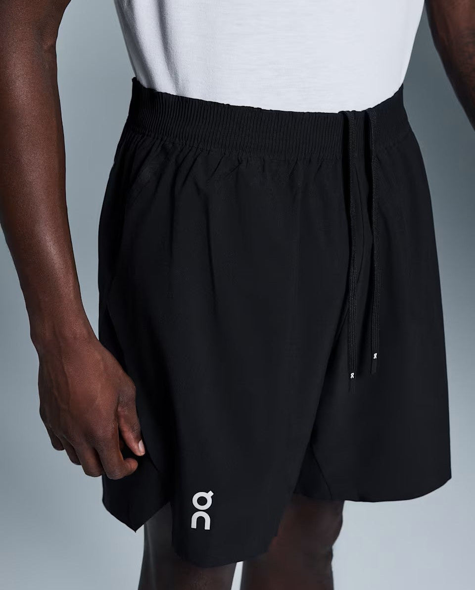 Men's On Running Black 7 Core Shorts WITH drawstring and reflective logo