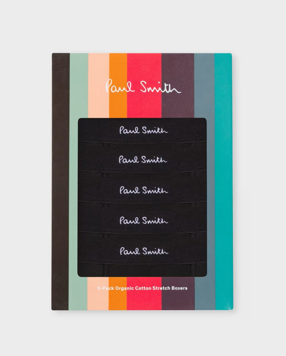 Men's Paul Smith Black Plain Boxer Trunk 5 Pack - image 3