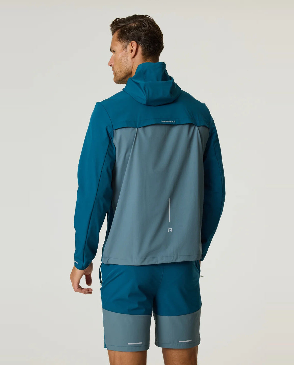 Men's Reprimo Tidal Teal Blue Steel Flight Windbreaker Tracksuit Jacket — view 2