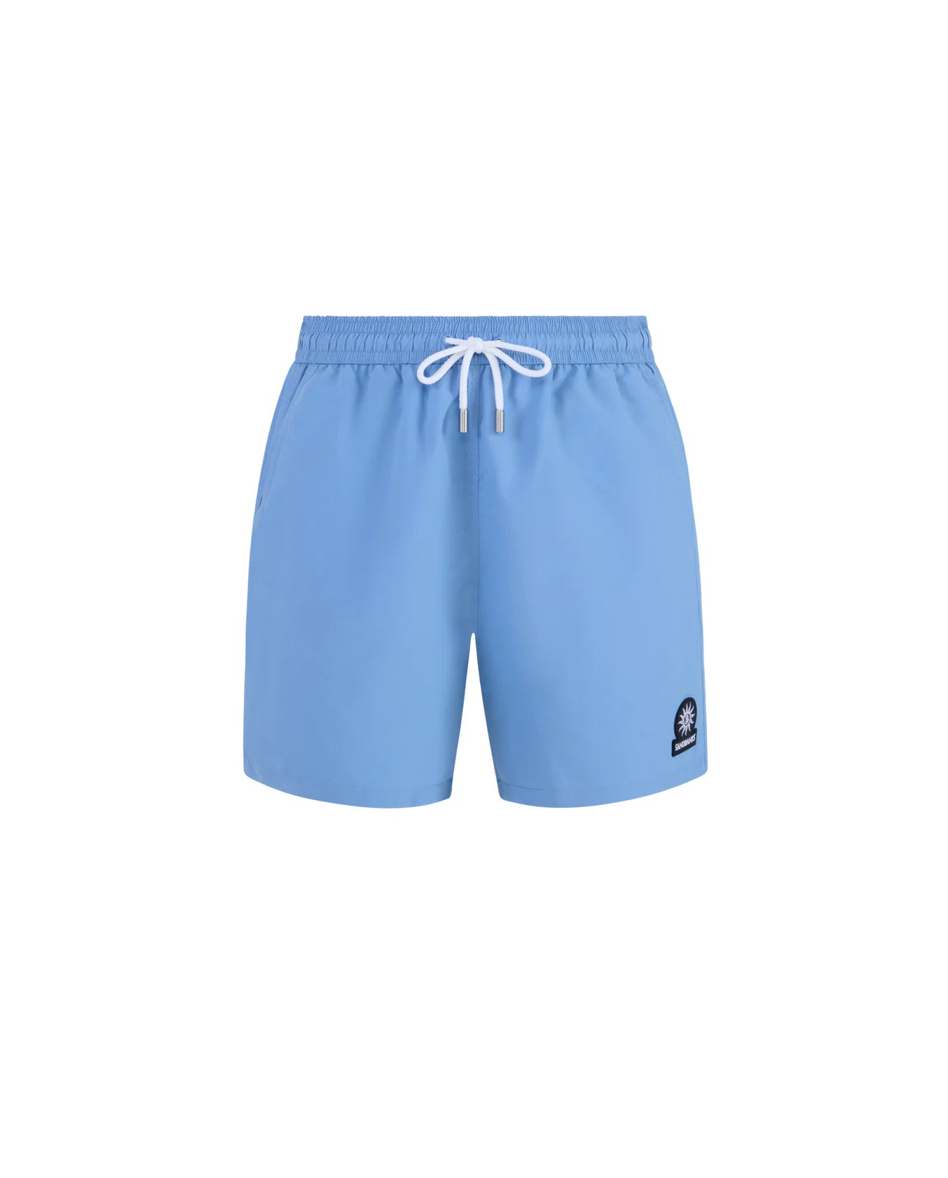 Men's Sandbanks Dusty Blue Badge Logo Recycled Swim Short — view 2