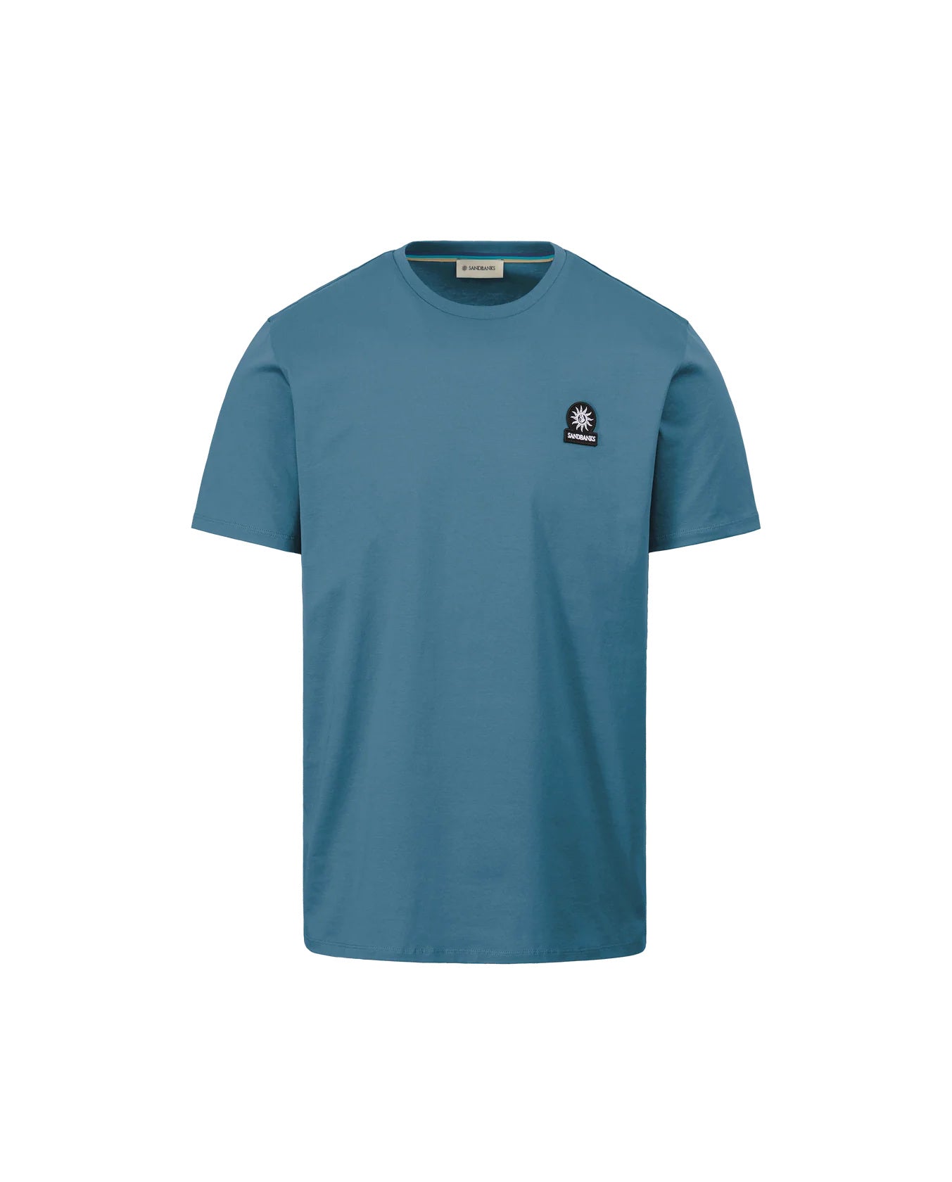 Men's Sandbanks Mercerised Badge Logo T-Shirt in Teal