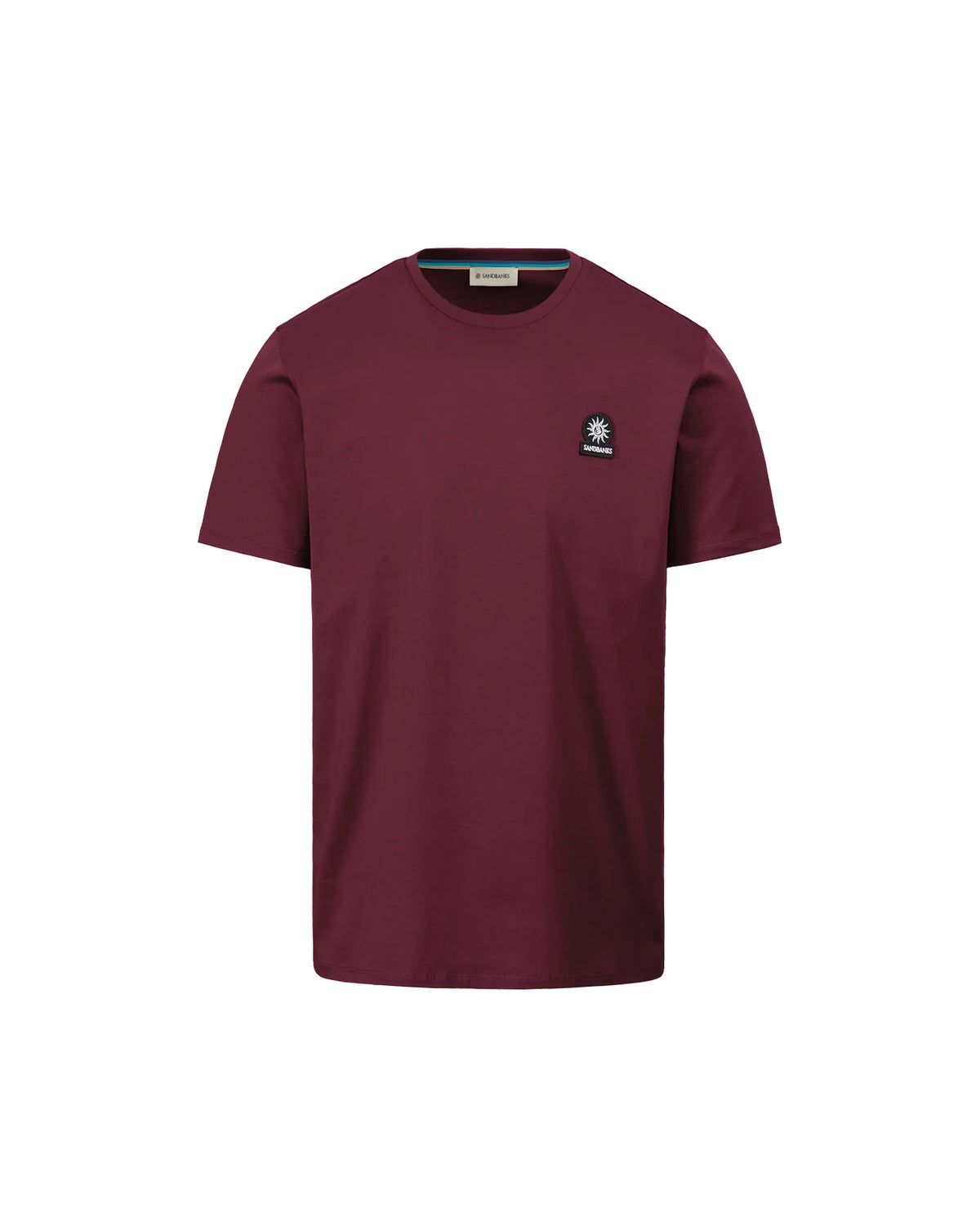 Men's Sandbanks Mercerised Badge T-Shirt in Port